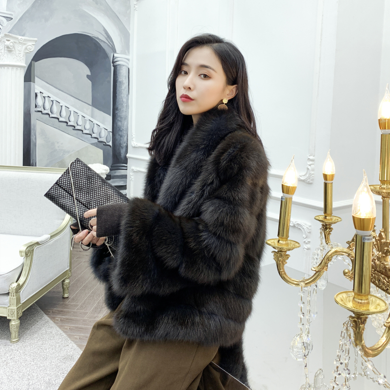 约定貂皮大衣女2018新款整貂短款进口水貂皮草外套女