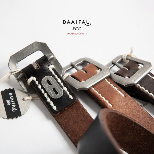赤芸 l Daaifau支线 Retro Handmade手工缝制经典皮质 中性腰带