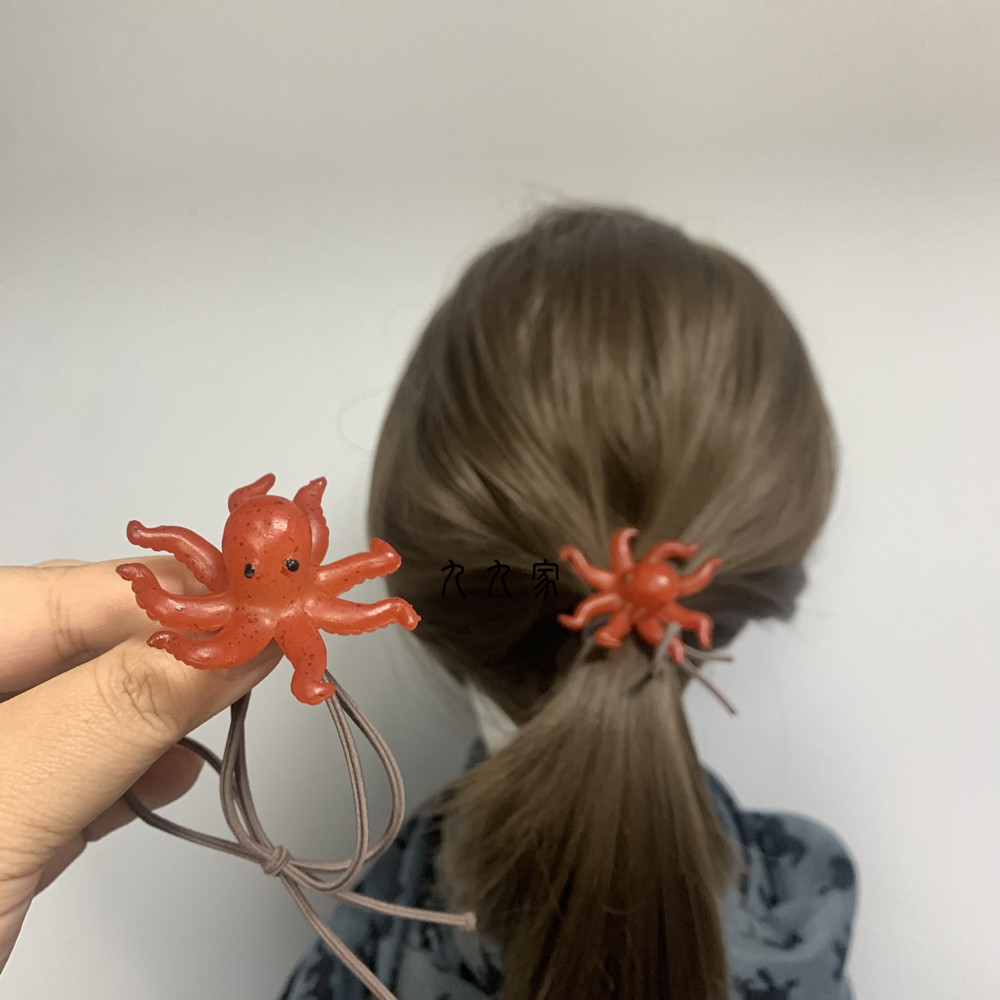 年年有鱼吖～章鱼发绳 八爪鱼皮筋 仿真食玩发饰 皮套 个性头绳