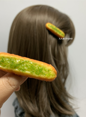 蒜香法棍发夹趣味搞怪可爱发绳