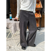 加厚秋冬2025年男女同款 双纱杂色直筒显瘦西裤 缪尔手记 白口阳