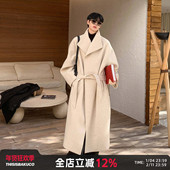 白口阳 左岸梦旅 雪白缪斯极简老钱美学宽松加厚毛呢大衣外套冬