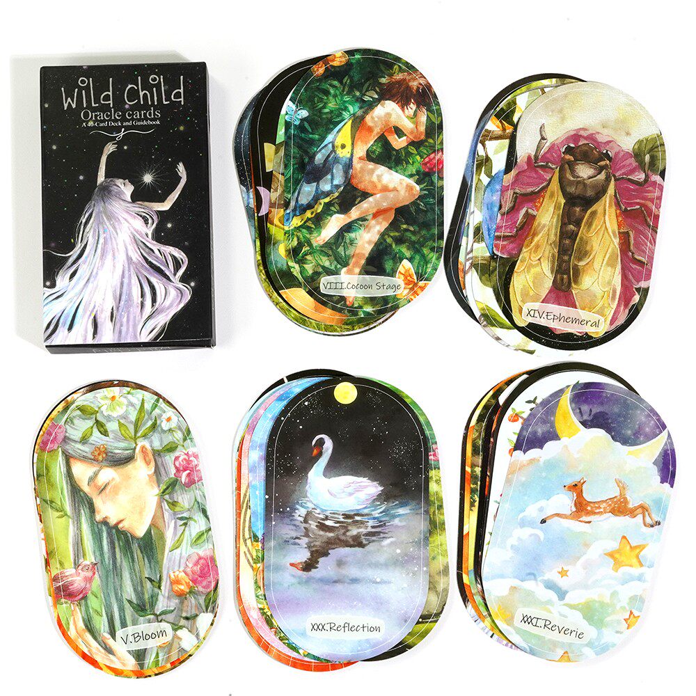 包邮 wild child oracle cards 野孩子神谕卡 椭圆形卡牌英文桌游