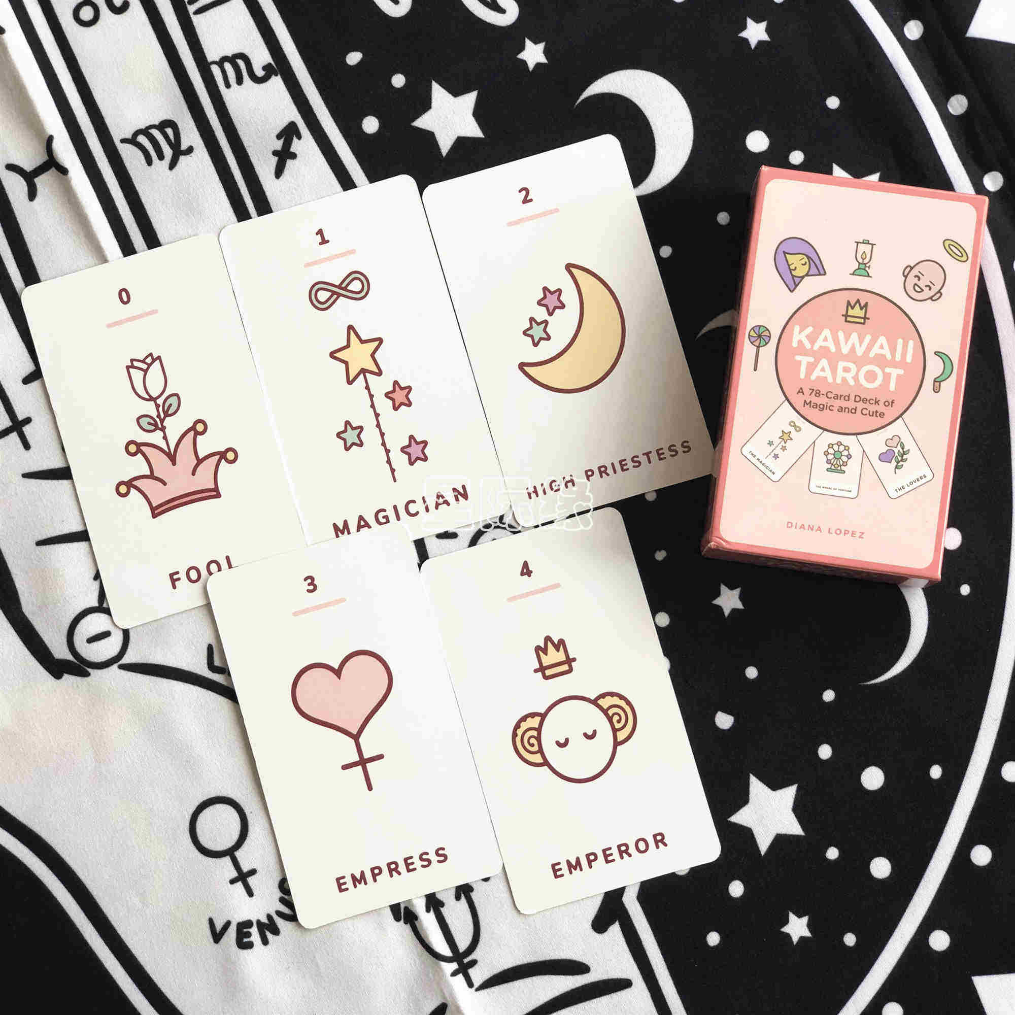 包邮 kawaii tarot 卡哇伊可爱卡罗塔牌 休闲桌游纸牌 送中文翻译