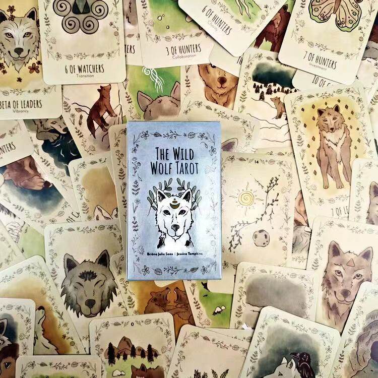 包邮 the wild wolf tarot 野狼塔罗牌动物塔罗英文桌游动物卡牌