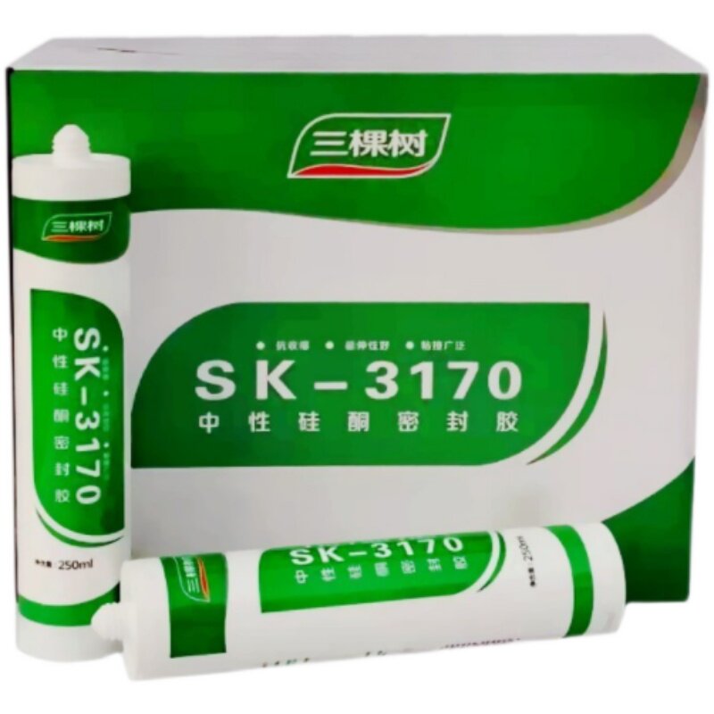 三棵树SK-3170玻璃胶中性硅酮密封胶快干型防水防霉透明瓷白图片