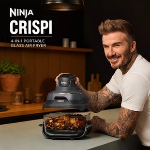 美国直邮Ninja Crispi4合1可视空气炸锅多功能烹饪便携式玻璃器皿