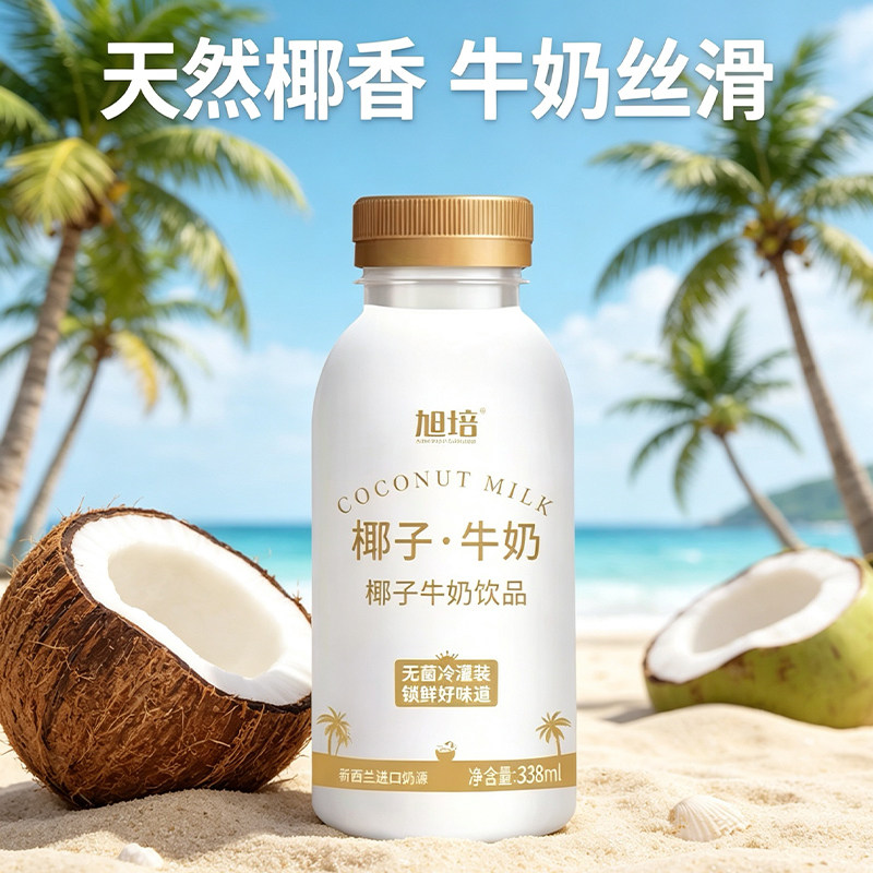 旭培椰子牛奶饮品338ml椰汁生椰椰奶椰乳果汁瓶装植物蛋白饮料