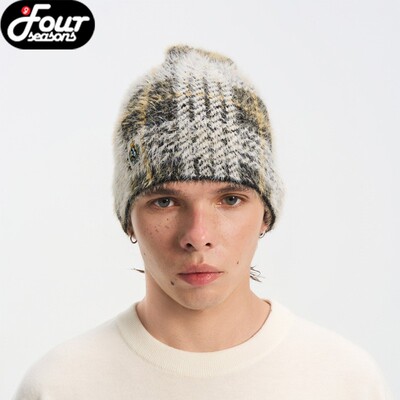 BORC格纹提花冷帽复古提花