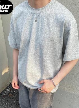 四季GLOBALVALLY 基础纯色短袖T恤衫水洗质感 Basic Boxy T-shirt