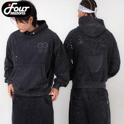 VandyThePink喷墨花朵连帽卫衣