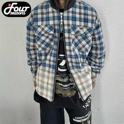 Perception褪色假两件连帽夹克