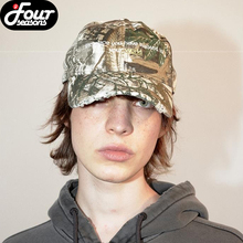 四季 GLOBALVALLY 磨破迷彩鸭舌帽 CAMO BASEBALL HAT 水洗棒球帽