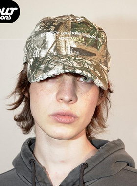 四季 GLOBALVALLY 磨破迷彩鸭舌帽 CAMO BASEBALL HAT 水洗棒球帽