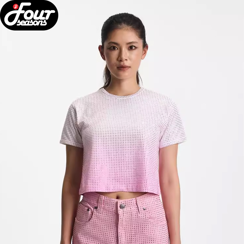 BORC银河粉钻TEE樱花短袖T恤