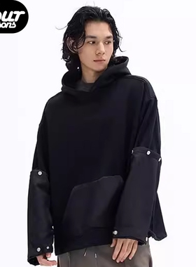 【四季】UPGREATED 可拆卸衣袖宽松连帽卫衣都市机能结构铆钉钢标