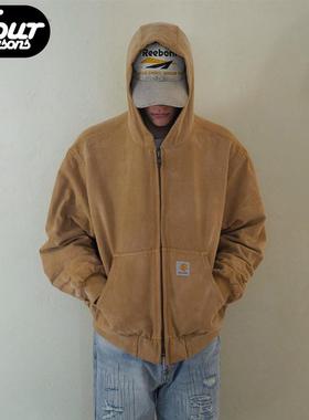 False perception连帽夹克Over Aged J130褪色水洗做旧复古外套