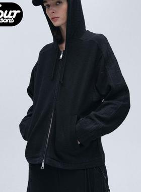 四季 【现货】Purey.WR 黑武士廓形拉链连帽卫衣衫抽绳黑色外套衣