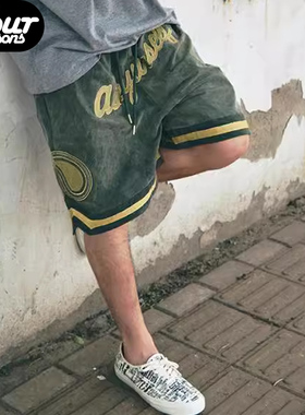 【四季】Askyurself Shorts 军布腰果花金线刺绣抽绳休闲运动短裤