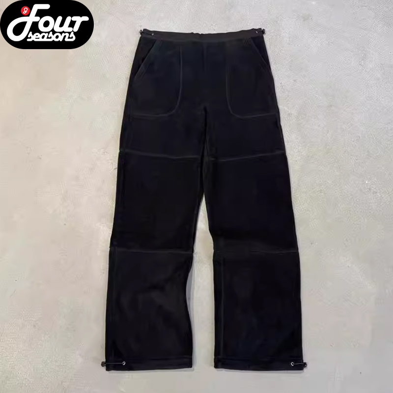 Purey.wr摇粒绒3D断层拼接长裤