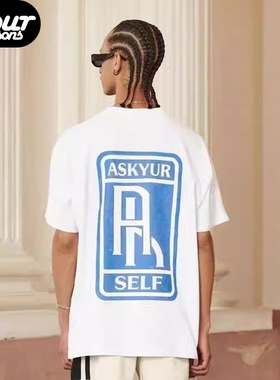 【四季】Askyurself V11 T-shirt 劳斯莱斯R蓝色裂纹印花短袖T恤