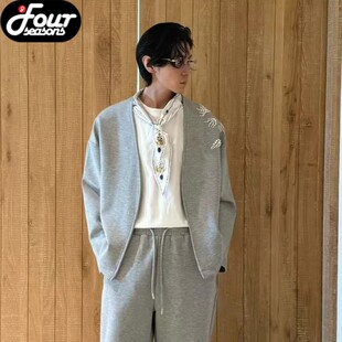 【四季】Orison Morgana 开衫夹克外套手绣木槿花珍珠空气层道袍