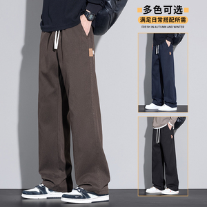大货品质秋冬休闲裤宽松运动卫裤男纯色直筒垂感阔腿裤3502/特p40图片