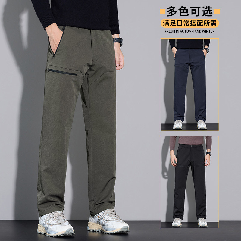 秋冬三防风水冲锋裤工装裤男户外机能风侧拉链运动卫裤3905/特p42图片