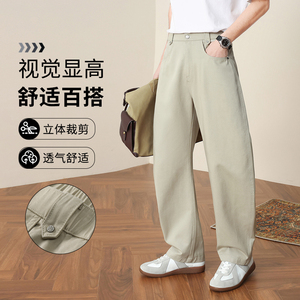 春夏季莱赛尔天丝棉休闲裤男裤高级感老钱风显瘦直筒西裤8213/p50图片
