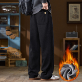 加绒加厚雪尼尔弯刀运动卫裤男宽松人字纹保暖休闲长裤H806R特p45，男装休闲裤，星座223-1（原星座201）