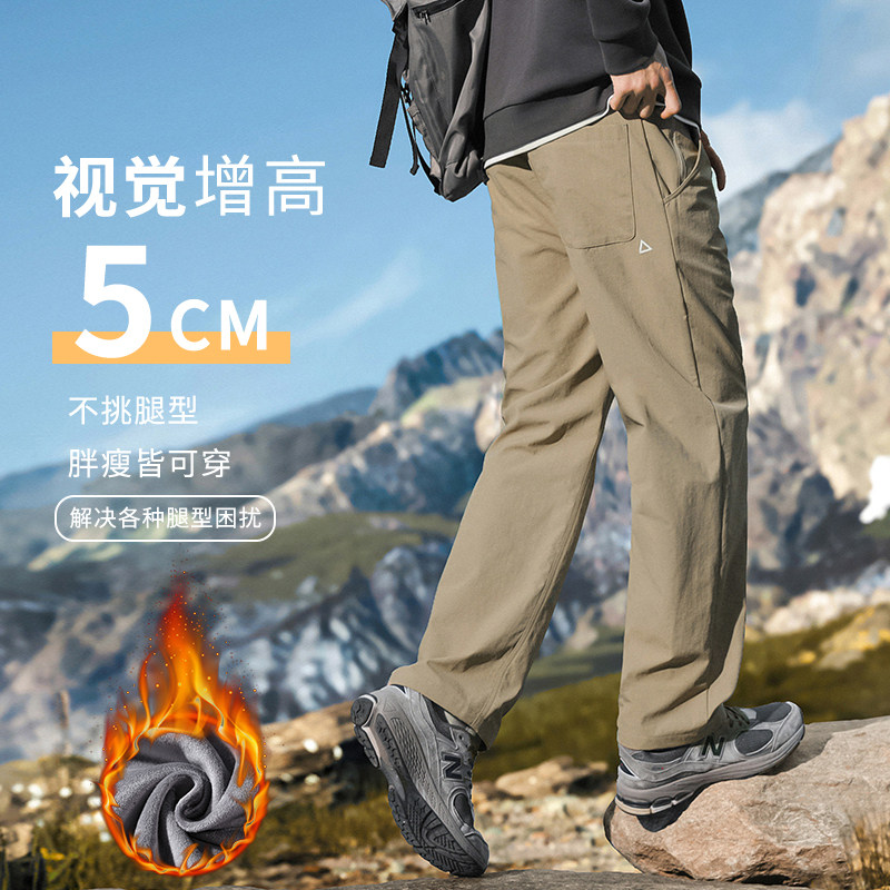 加绒加厚三角标潮流休闲裤男女户外保暖工装登山裤632R/p45常规38,男装棉衣,星座223-1（原星座201）