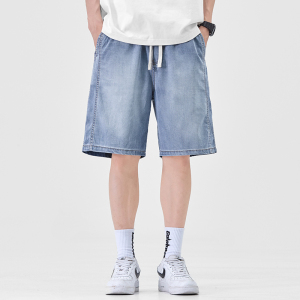 现货2025夏季天丝牛仔短裤男潮牌宽松休闲中裤冰丝五分裤k206/p42图片