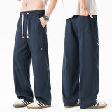 春夏季新款莱赛尔天丝休闲阔腿长裤子男抽绳直筒裤伞兵裤8807/p45，男装休闲裤，星座223-1（原星座201）