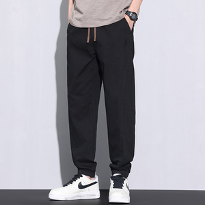 秋款美式休闲束脚裤卫裤男潮牌宽松大码哈伦运动裤九分裤k299/p38图片