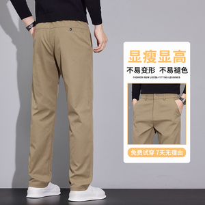 社会小伙韩版商务休闲裤男修身直筒西裤高级感大码长裤6910/特p30图片