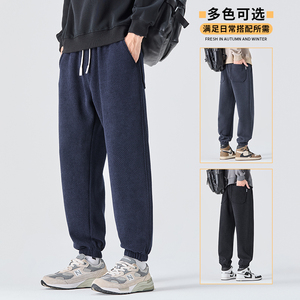 冬季潮牌雪尼尔灯芯绒宽松休闲裤大码卫裤男人字纹束脚裤H888/p40图片