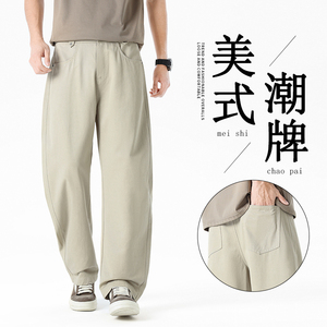春夏季莱赛尔天丝棉直筒阔腿长裤男无影墙弯刀西裤山本裤8213/p50图片