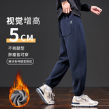 冬季加绒加厚休闲卫裤男雪尼尔灯芯绒人字纹束脚裤H888Rp47常规40，男装休闲裤，星座223-1（原星座201）