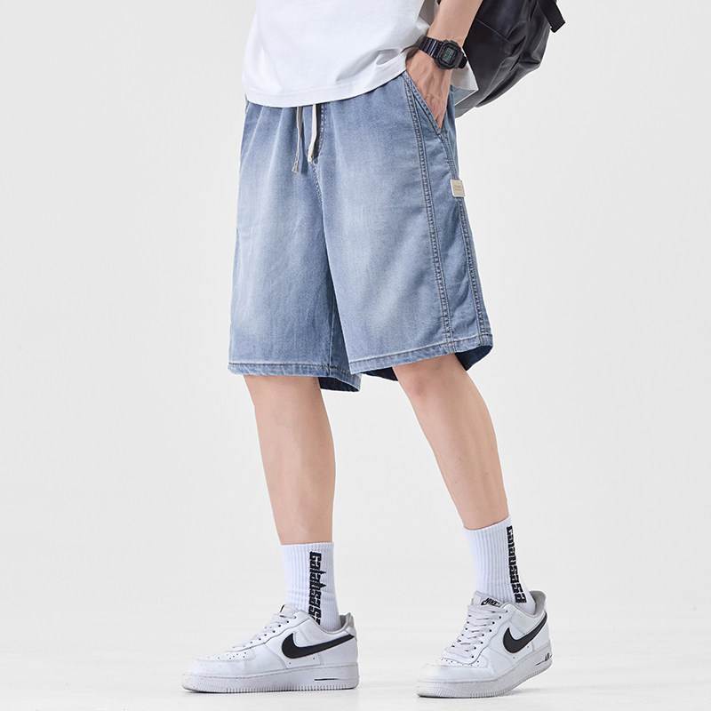 2025夏季莱赛尔天丝牛仔短裤男垂感潮直筒中裤冰丝五分裤k206/p42,男装牛仔裤,星座223-1（原星座201）