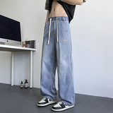 2025夏季凉感肤感莱赛尔天丝牛仔裤慵懒风垂感阔腿冰丝裤k102/p47，男装牛仔裤，星座223-1（原星座201）