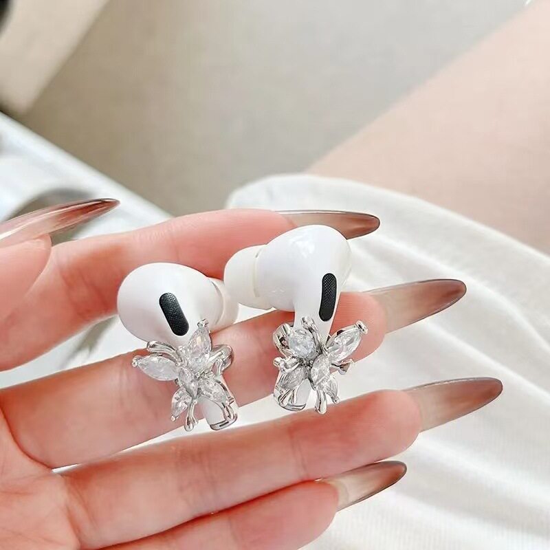 适用新款苹果Airpods5华为耳夹耳机饰品全蝴蝶结高级感轻奢小众