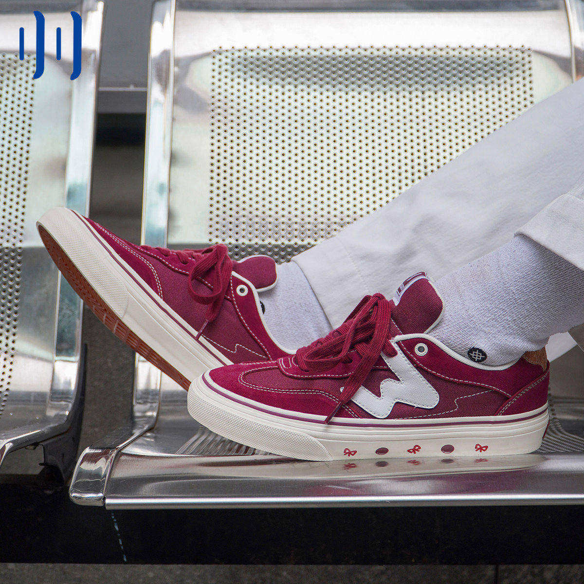 顽刻ollieskate酒红色翻毛皮帆布拼接W系列男女国潮德训滑板鞋,流行男鞋,休闲板鞋,淘宝优惠券,粉丝福利购,淘宝优惠卷