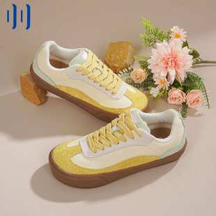顽刻ollieskate香椰奶茶翻毛皮拼接复古男女国潮勃肯德训滑板鞋