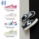 顽刻ollieskate海军蓝春季 校园风W系列翻毛皮帆布男女国潮滑板鞋