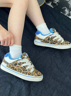 顽刻ollieskate面包鞋豹纹印花BAKE复古休闲低帮男女国潮滑板鞋