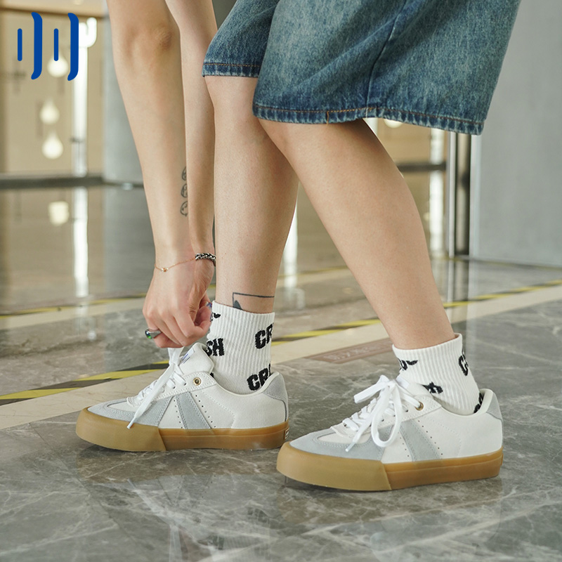 顽刻德训滑板flip翻毛皮复古低帮男女耐磨减震T头鞋运动滑板鞋