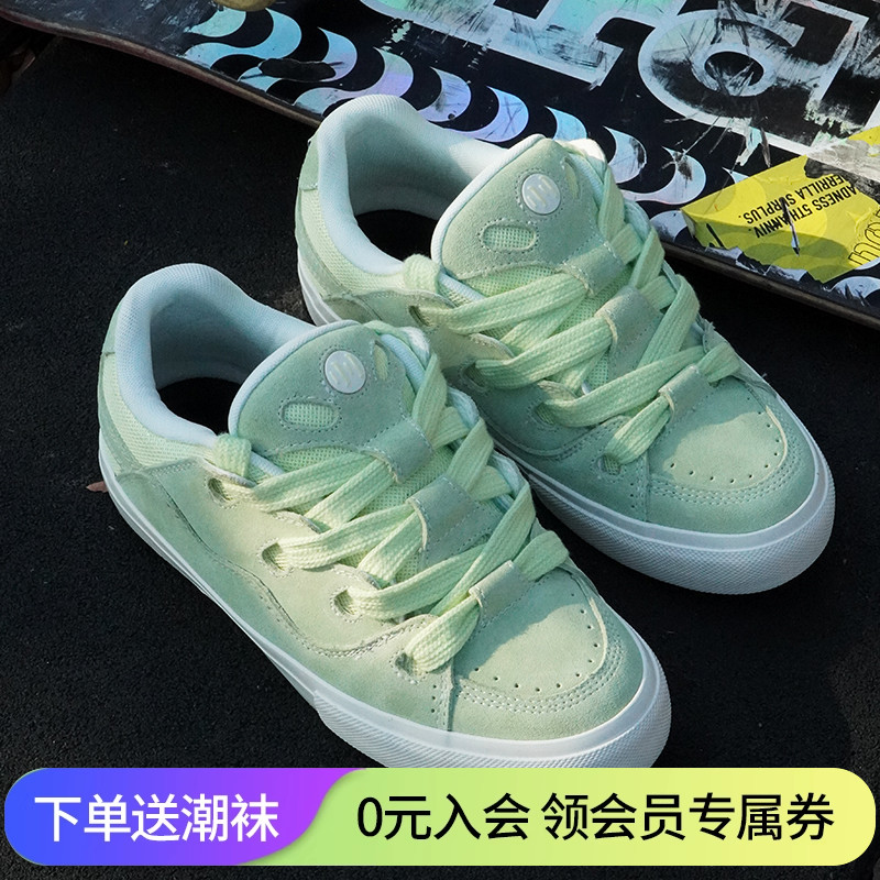 顽刻ollieskate面包鞋浅绿色小清新BAKE薄荷绿秋冬男女国潮滑板鞋