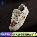 顽刻ollieskate面包鞋 豹纹印花翻毛皮帆布拼接BAKE男女滑板鞋