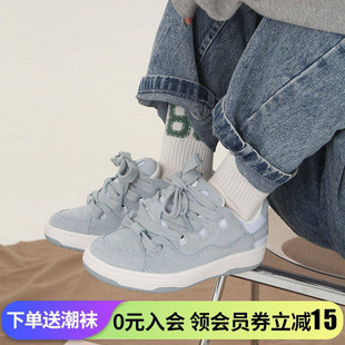 顽刻ollieskate冷粘面包鞋 冰蓝色复古BAKE低帮秋冬男女专业滑板鞋