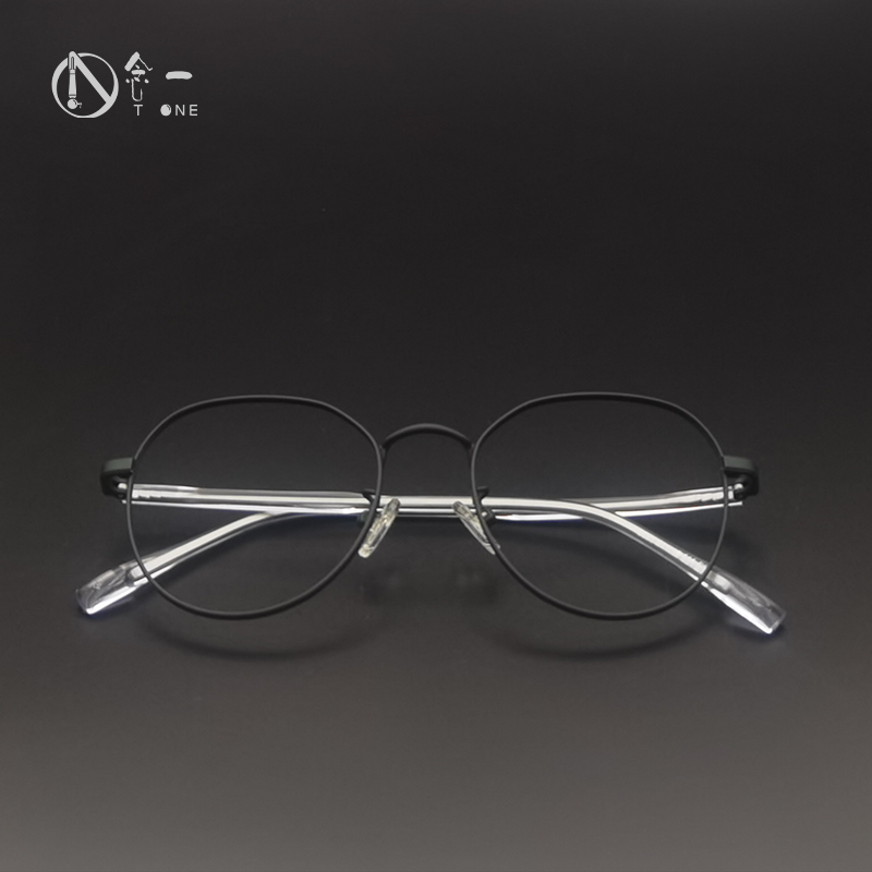 [nianyi selection] rubber titanium frosted green transparent leg young fashion mens and womens glasses anti radiation and anti blue light lens
